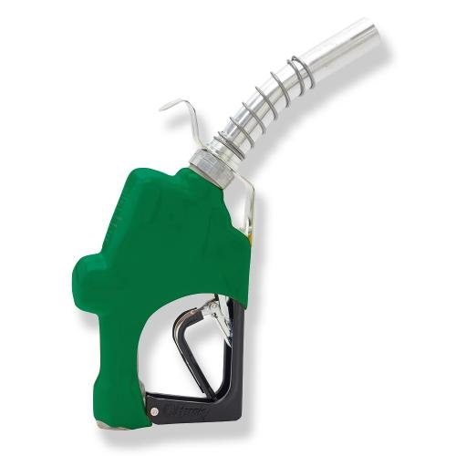 HUS 1GS 1" Diesel Nozzle Green w/ Hook, NON-UL