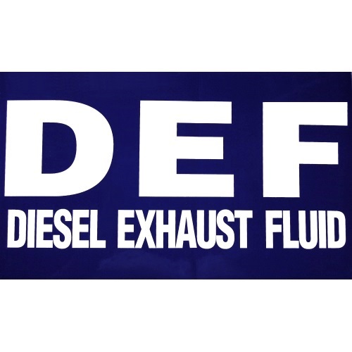 PI DECAL: DEF DSL EXHST FLUID WHT ON BLU 10x6