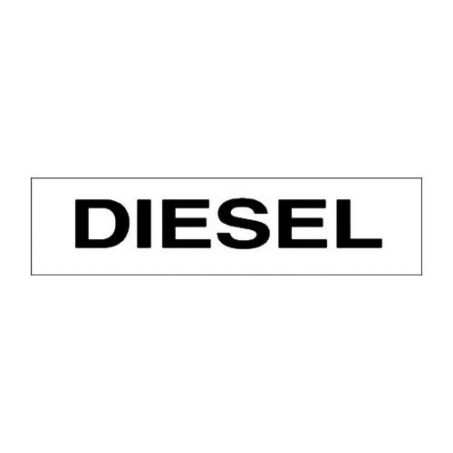 PI DECAL DIESEL 12"x3" BLACK ON WHITE