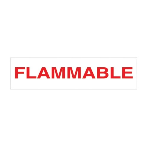 DECAL: FLAMMABLE 12x3" RED ON WHITE