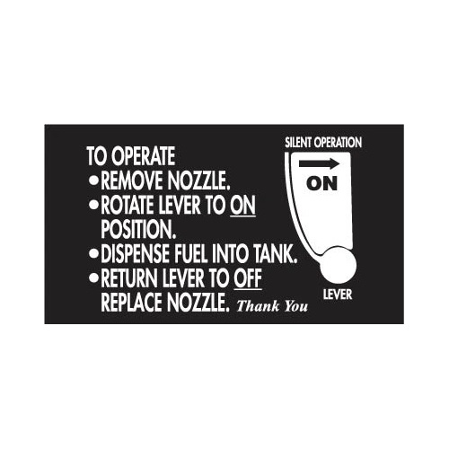 9"Wx5"H DECAL - "TO OPERATE REMOVE NOZZLE"